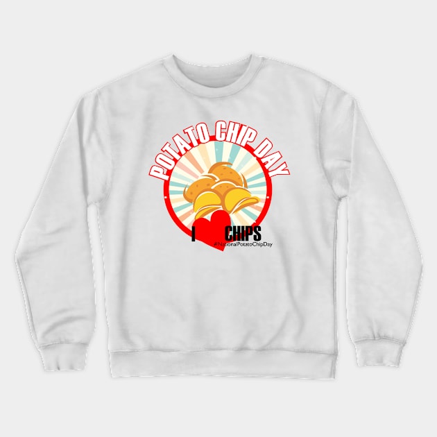 Potato Chip Day Crewneck Sweatshirt by neomuckel